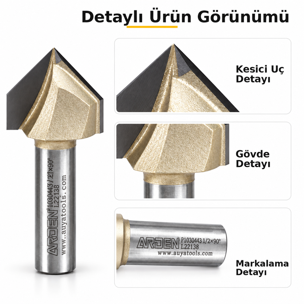 ARDEN 90 derece V uç detay görünümü