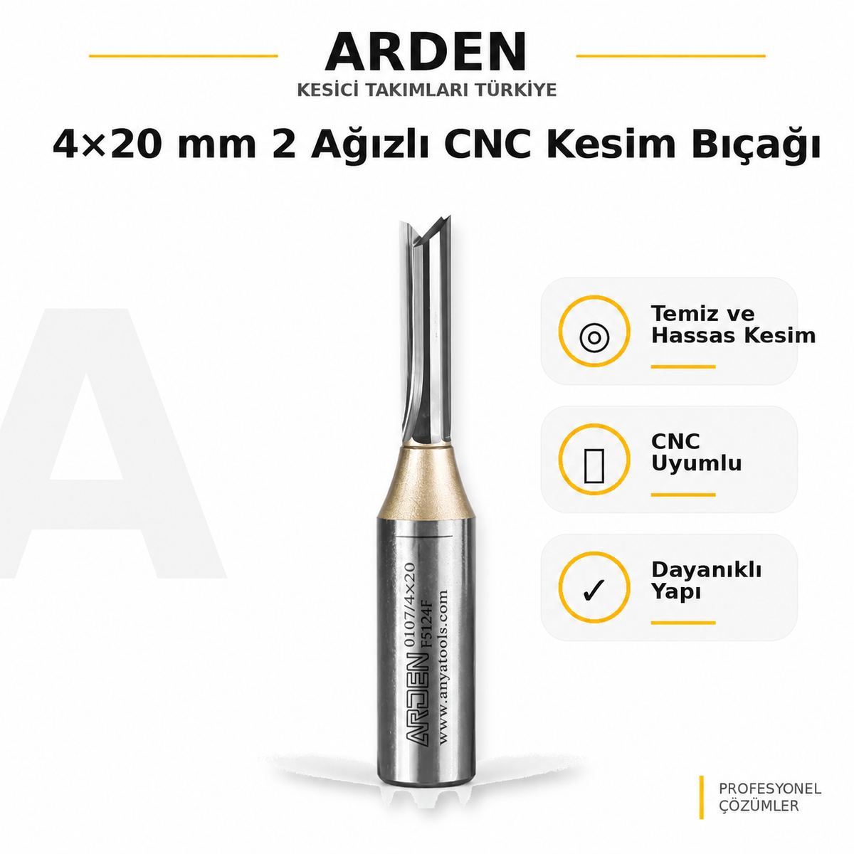 ARDEN 4x20 mm düz freze ürün bilgileri