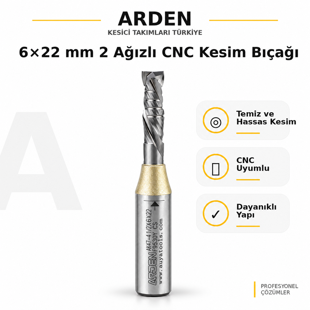 ARDEN 6x22 mm negatif-pozitif freze ürün bilgileri