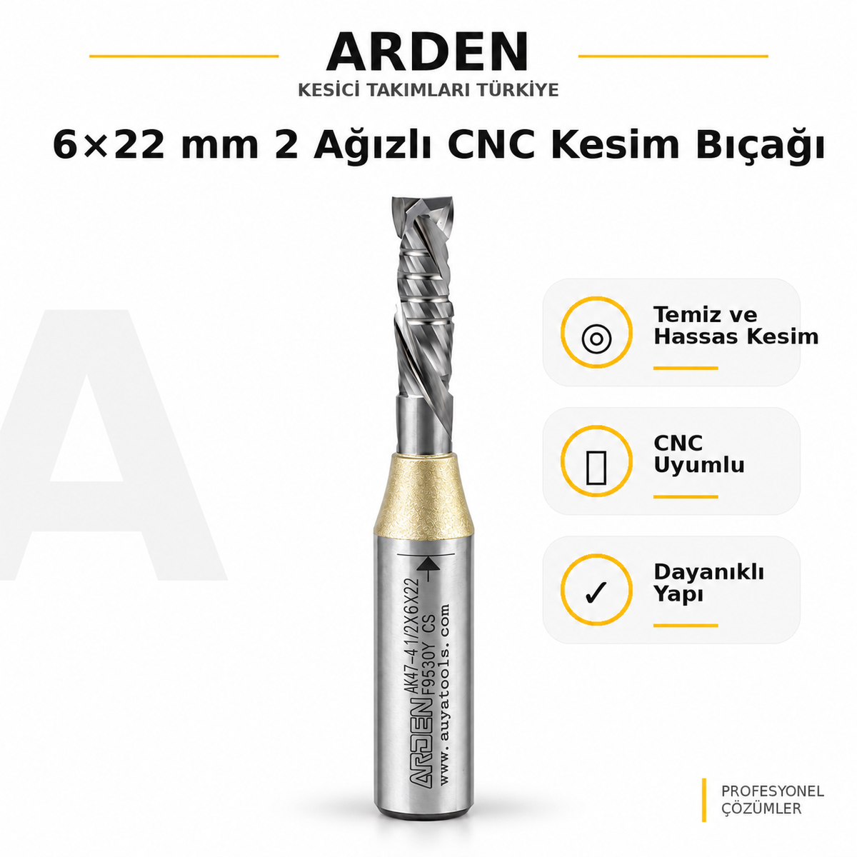 ARDEN 6x22 mm negatif-pozitif freze ürün bilgileri