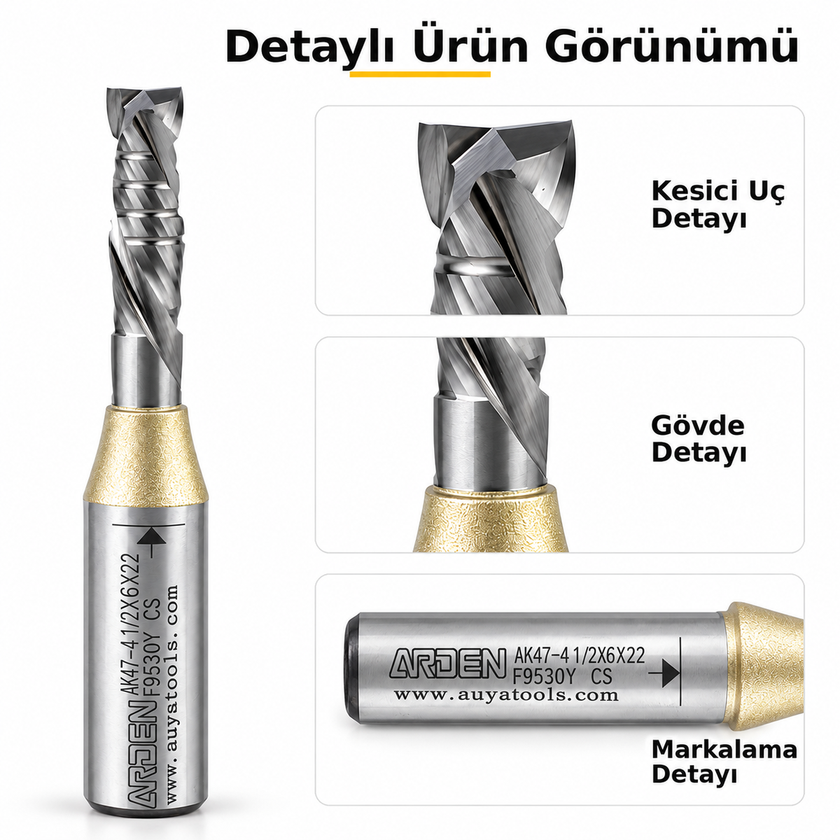 ARDEN 6x22 mm negatif-pozitif freze detay görünümü