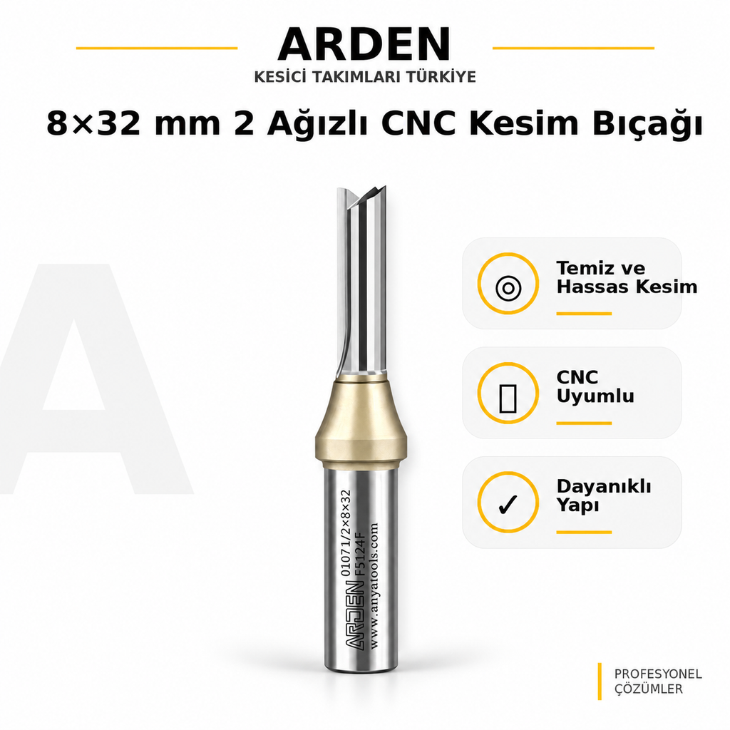 ARDEN 8x32 mm düz freze ürün bilgileri