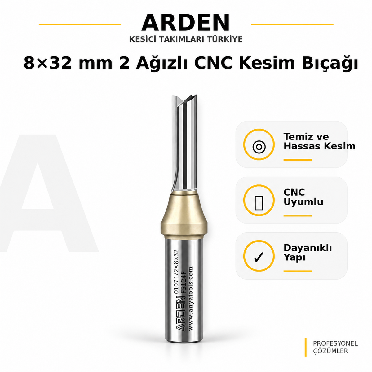 ARDEN 8x32 mm düz freze ürün bilgileri