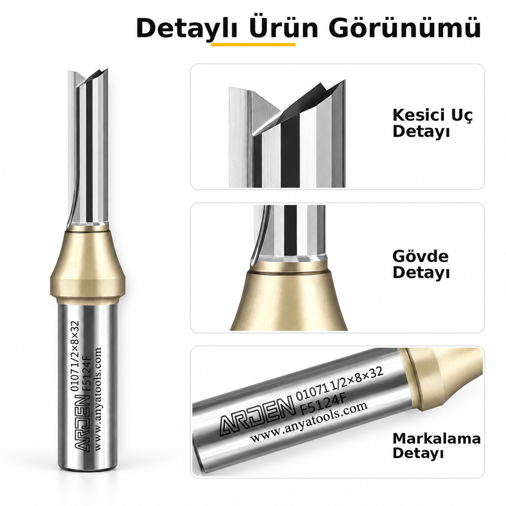 ARDEN 8x32 mm düz freze detay görünümü